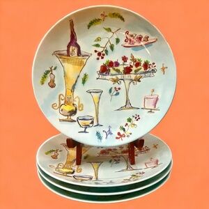 Set of 4 R.S.V.P. Cake/Dessert Plates by CRATE and  BARREL